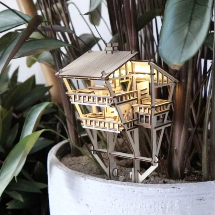 DIY Wooden 3D Puzzle – Tropical Lookout Treehouse - Image 5