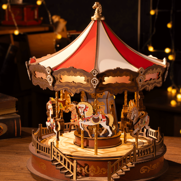 Rolife Music Dreamer Classic Carousel – 3D Wooden Music Puzzle - Image 1