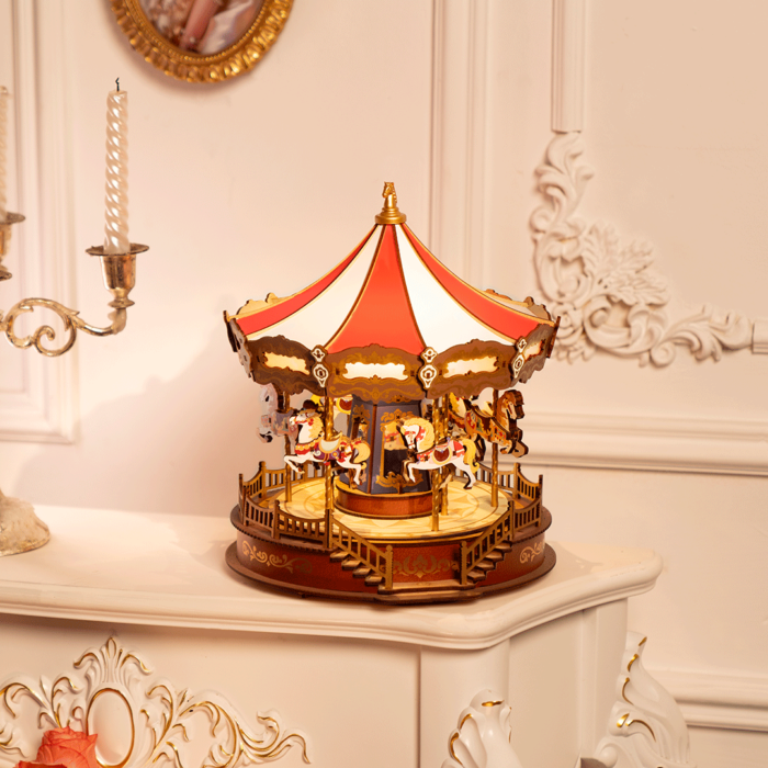 Rolife Music Dreamer Classic Carousel – 3D Wooden Music Puzzle - Image 4
