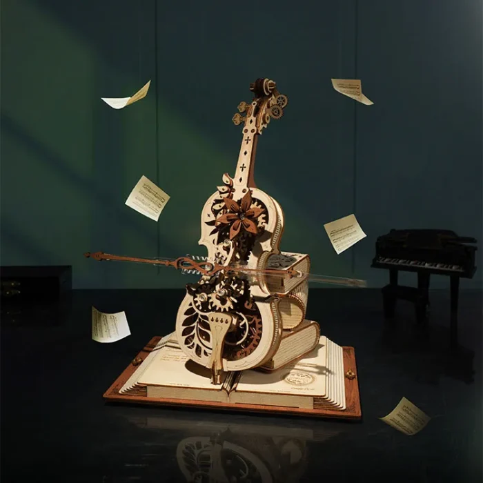 ROKR Cello Mechanical Music Box – 3D Wooden Puzzle - Image 6