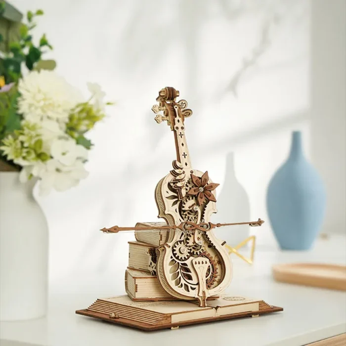 ROKR Cello Mechanical Music Box – 3D Wooden Puzzle - Image 3