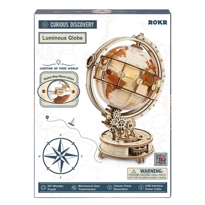 Luminous Globe – 3D Wooden Puzzle & Night Light - Image 4