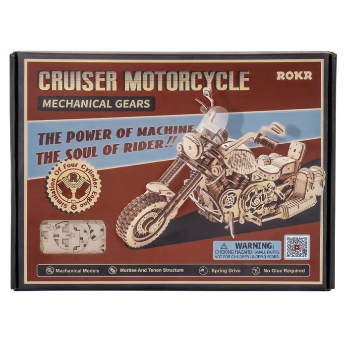 ROKR Mechanical Motorcycle – 3D Wooden Wind-Up Model Kit - Image 5