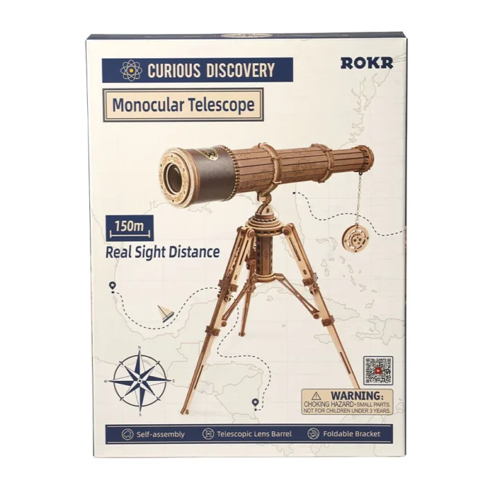 ROKR Retro Pirate Telescope – 3D Wooden Extendable Model with Tripod - Image 2